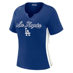 Los Angeles Dodgers WEAR by Erin Andrews Women's Notch Neck Cropped T-Shirt - MLB