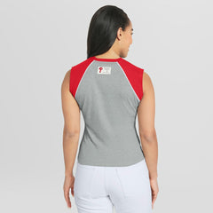 Philadelphia Phillies WEAR by Erin Andrews Women's Cropped Raglan Tank Top - MLB