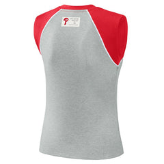 Philadelphia Phillies WEAR by Erin Andrews Women's Cropped Raglan Tank Top - MLB
