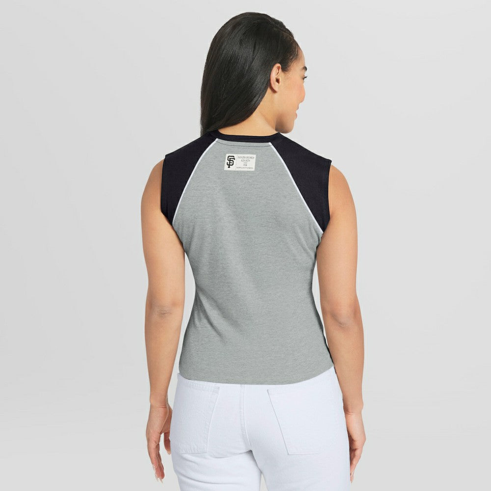 San Francisco Giants WEAR by Erin Andrews Women's Cropped Raglan Tank Top - MLB