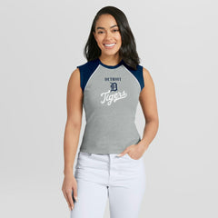 Detroit Tigers WEAR by Erin Andrews Women's Cropped Raglan Tank Top - MLB
