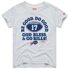 Josh Allen Buffalo Bills Homage Youth Be Good Do Good Signature Tri-Blend T-Shirt Gray | NFL