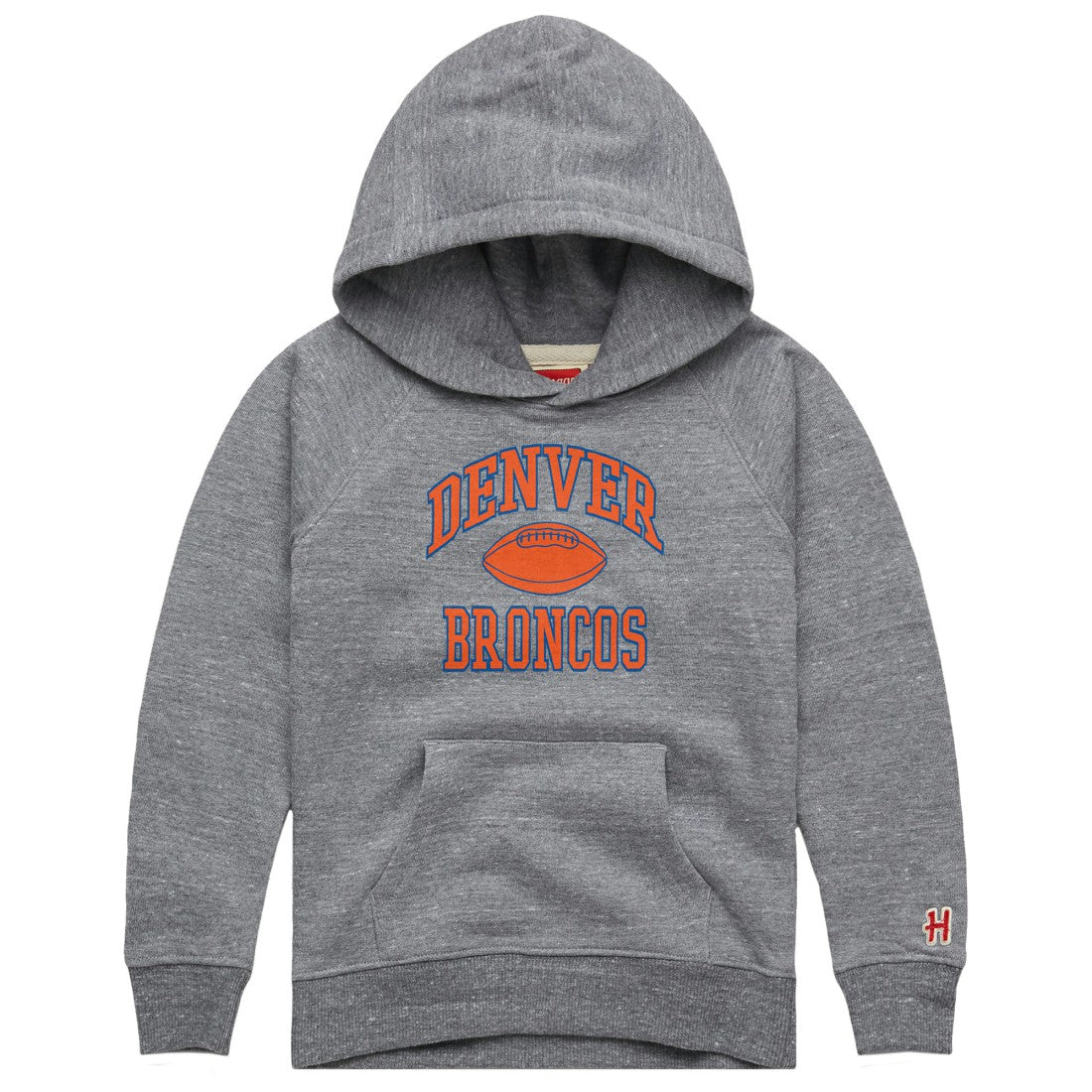 Denver Broncos Homage Youth Gridiron Tri-Blend Hoodie Gray | NFL