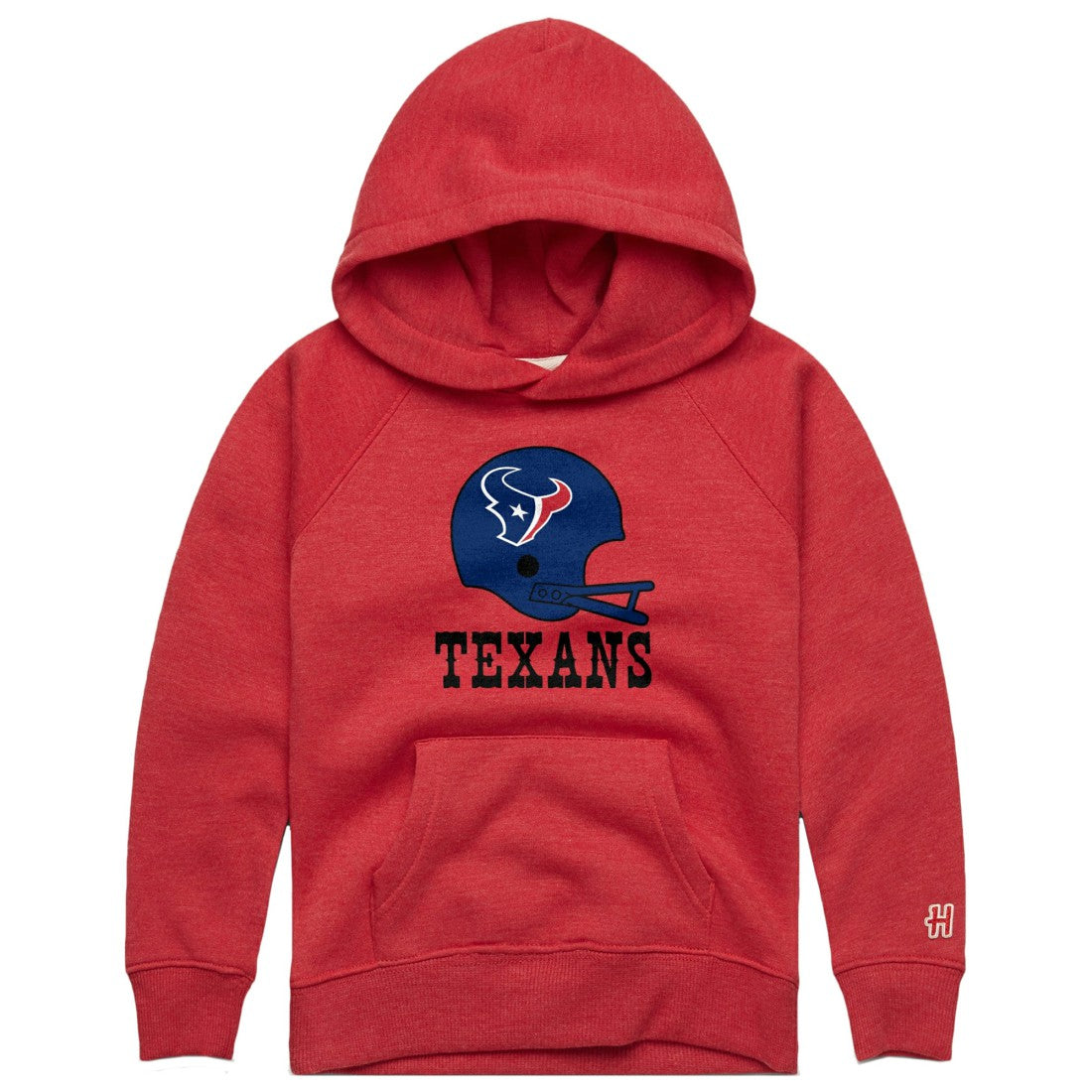 Houston Texans Homage Youth Big Helmet Tri-Blend Hoodie Red | NFL