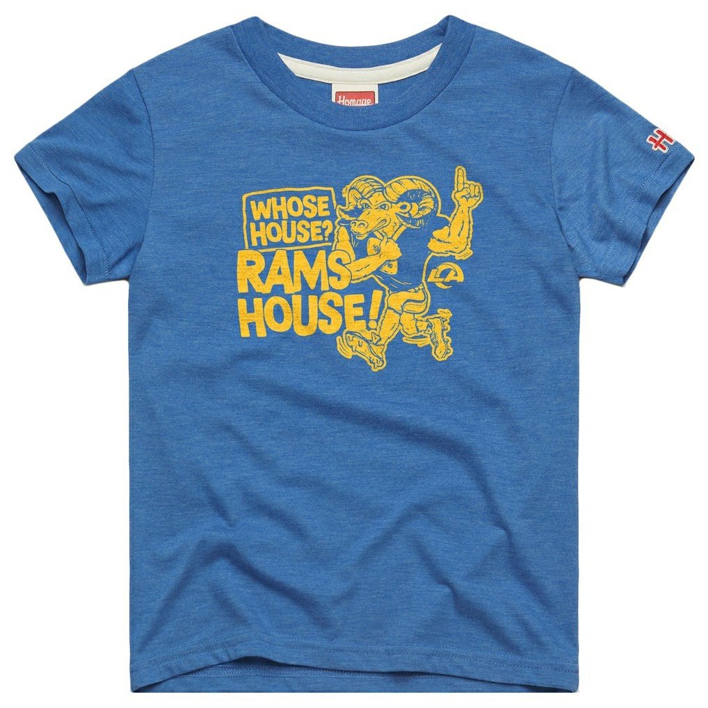 Los Angeles Rams Homage Youth Whose House Mascot Tri-Blend T-Shirt Royal | NFL