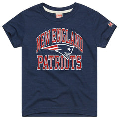 New England Patriots Homage Youth Arch Tri-Blend T-Shirt Navy | NFL
