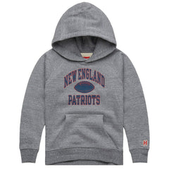 New England Patriots Homage Youth Gridiron Tri-Blend Hoodie Gray | NFL