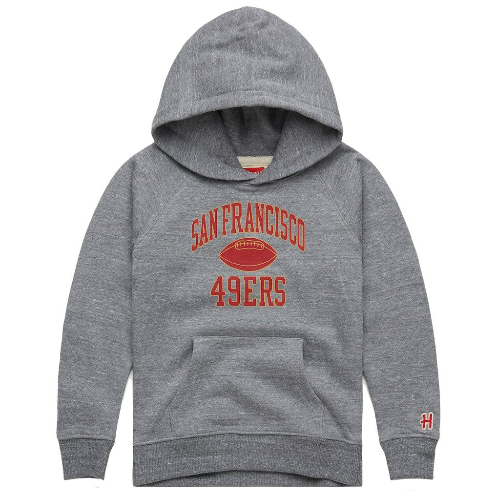 San Francisco 49ers Homage Youth Gridiron Tri-Blend Hoodie Gray | NFL