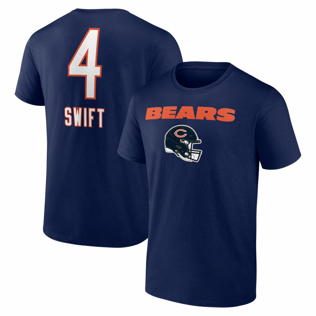 D'Andre Swift Chicago Bears Team Wordmark T-Shirt Navy | NFL