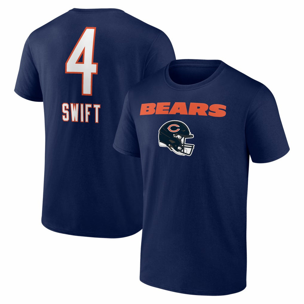 D'Andre Swift Chicago Bears Team Wordmark T-Shirt Navy | NFL