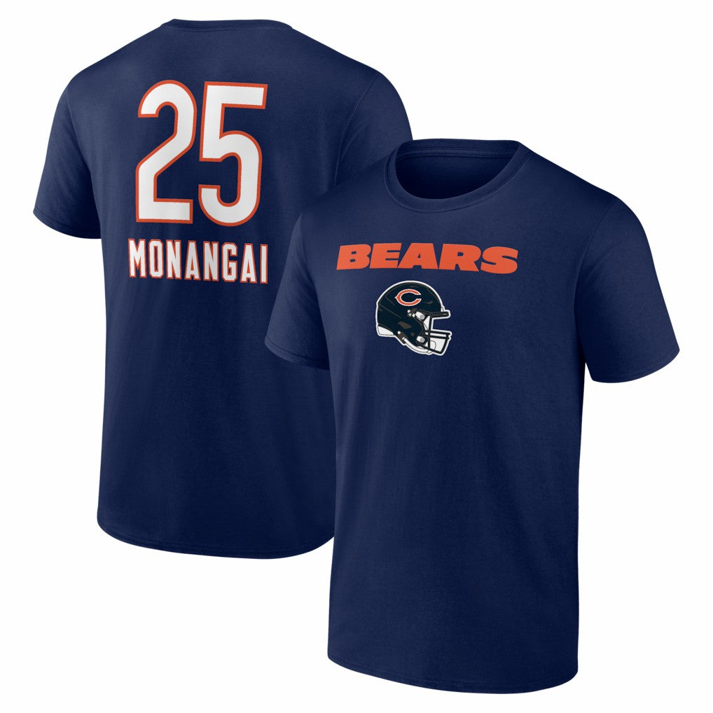 Kyle Monangai Chicago Bears Team Wordmark T-Shirt Navy | NFL