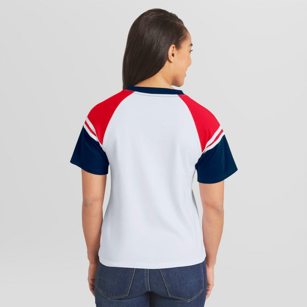 Philadelphia Phillies WEAR by Erin Andrews Women's Striped Raglan T-Shirt - MLB