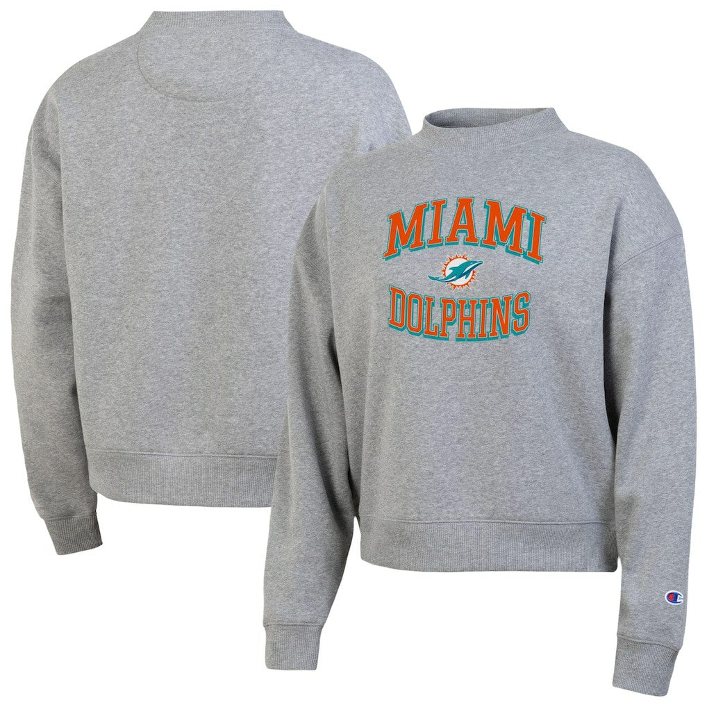 Miami Dolphins Champion Women's Triumph Tri-Blend Sweatshirt Gray | NFL