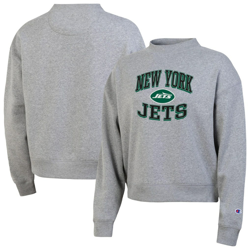 New York Jets Champion Women's Triumph Tri-Blend Sweatshirt Gray | NFL