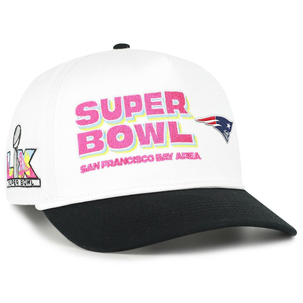 New England Patriots '47 Super Bowl LX Stacked Hitch Adjustable Hat White/Black | 47 brand