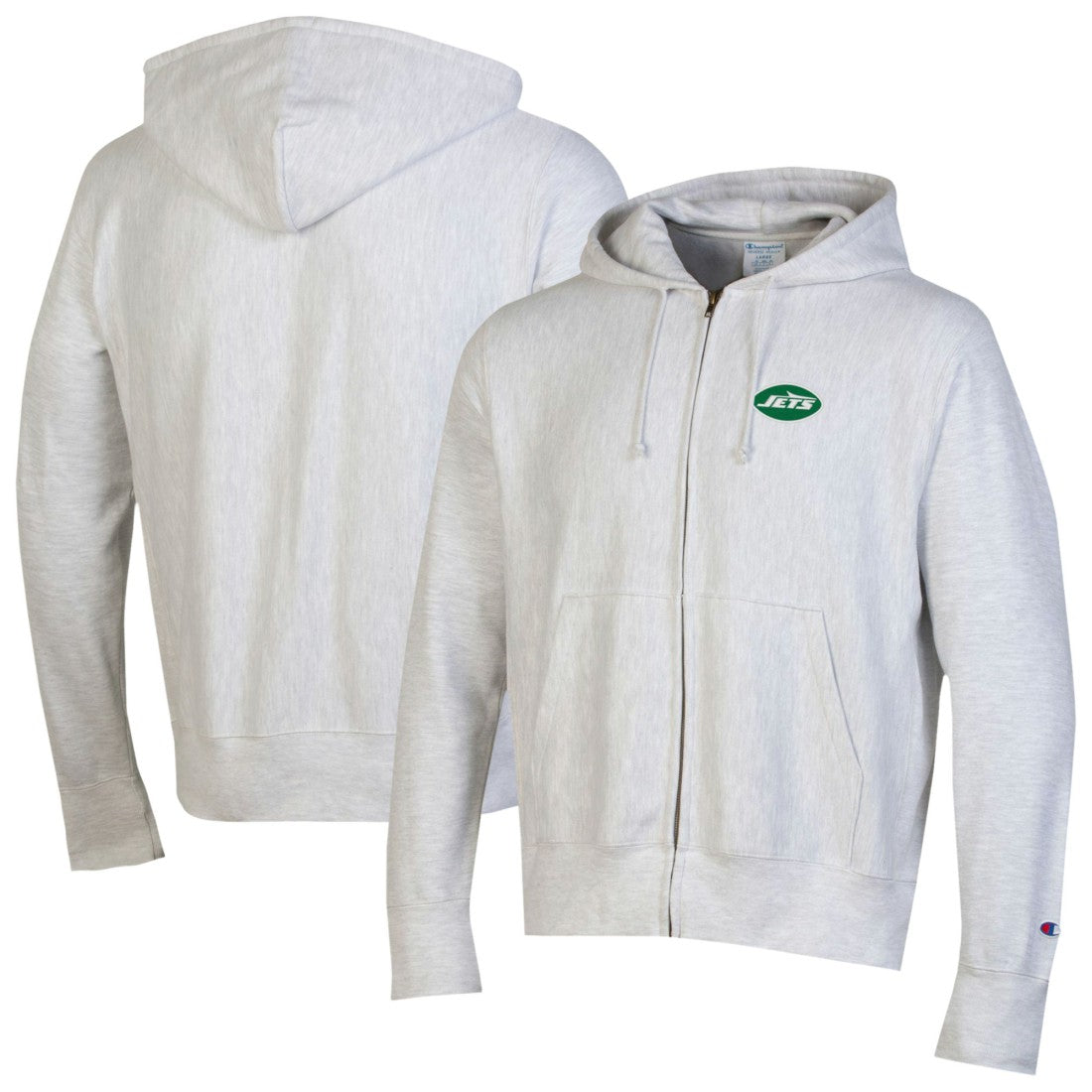 New York Jets Champion Reverse Weave Full-Zip Hoodie Gray | NFL