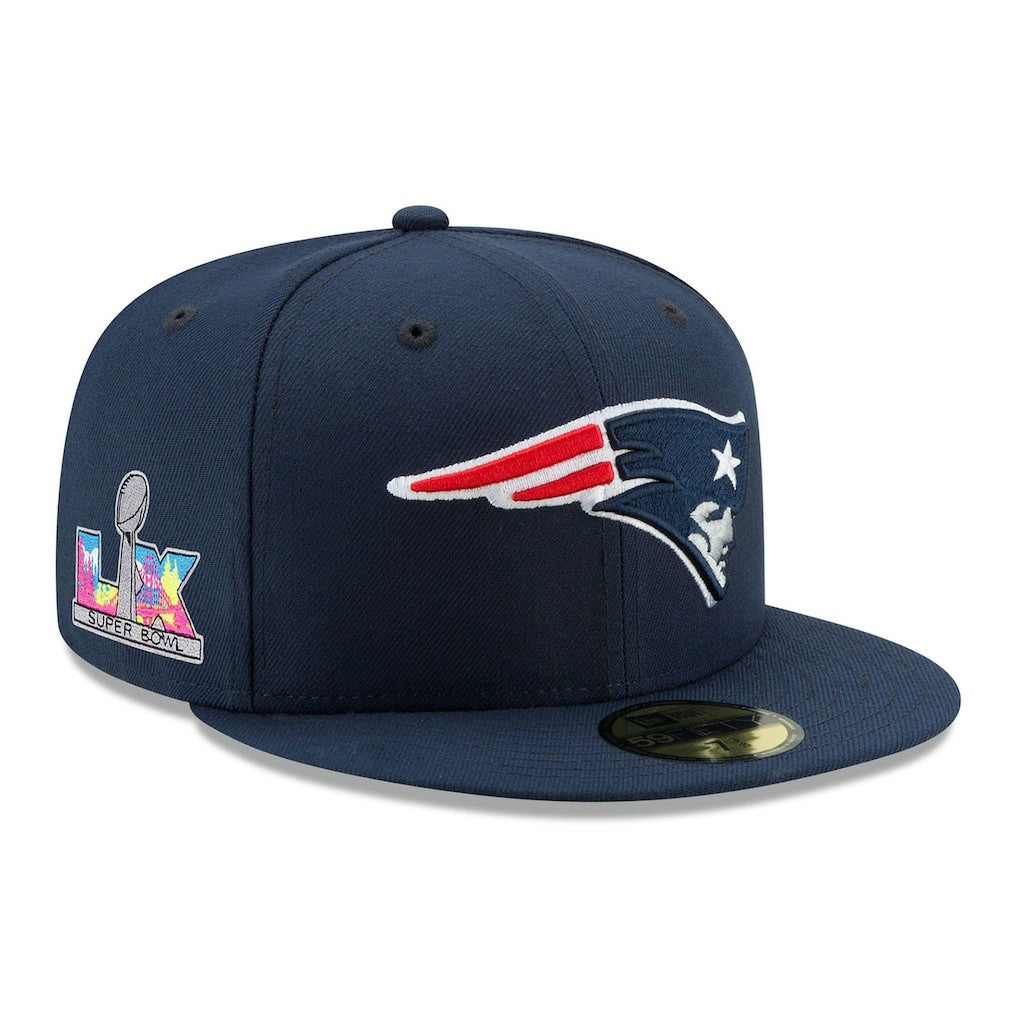 New England Patriots New Era Super Bowl LX Side Patch 59FIFTY Fitted Hat Navy | NFL