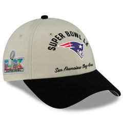 New England Patriots New Era Super Bowl LX 9FORTY Adjustable Hat Cream/Black | NFL