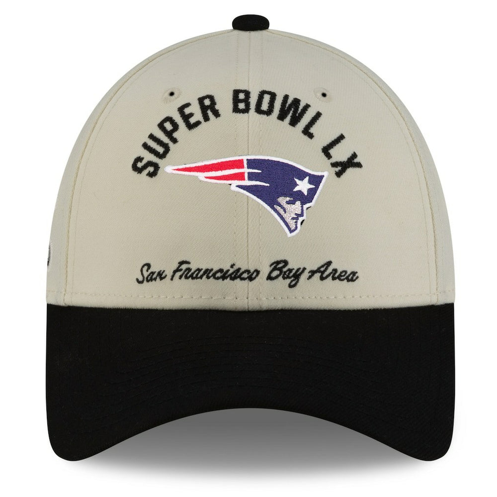 New England Patriots New Era Super Bowl LX 9FORTY Adjustable Hat Cream/Black | NFL