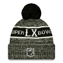 New England Patriots New Era Super Bowl LX Cuffed Knit Hat with Pom Black | NFL