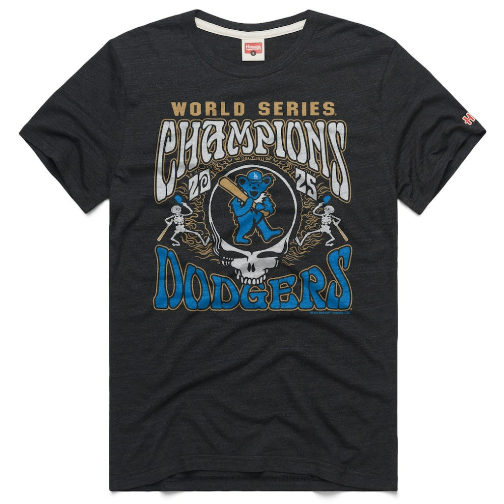 Los Angeles Dodgers x Grateful Dead Homage 2026 Gold Collection Label Tri-Blend T-Shirt - MLB