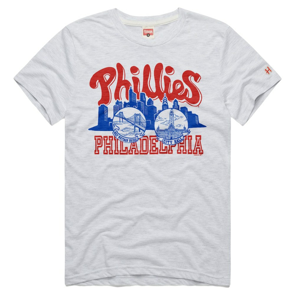Philadelphia Phillies Homage Tri-Blend Hyperlocal T-Shirt - MLB