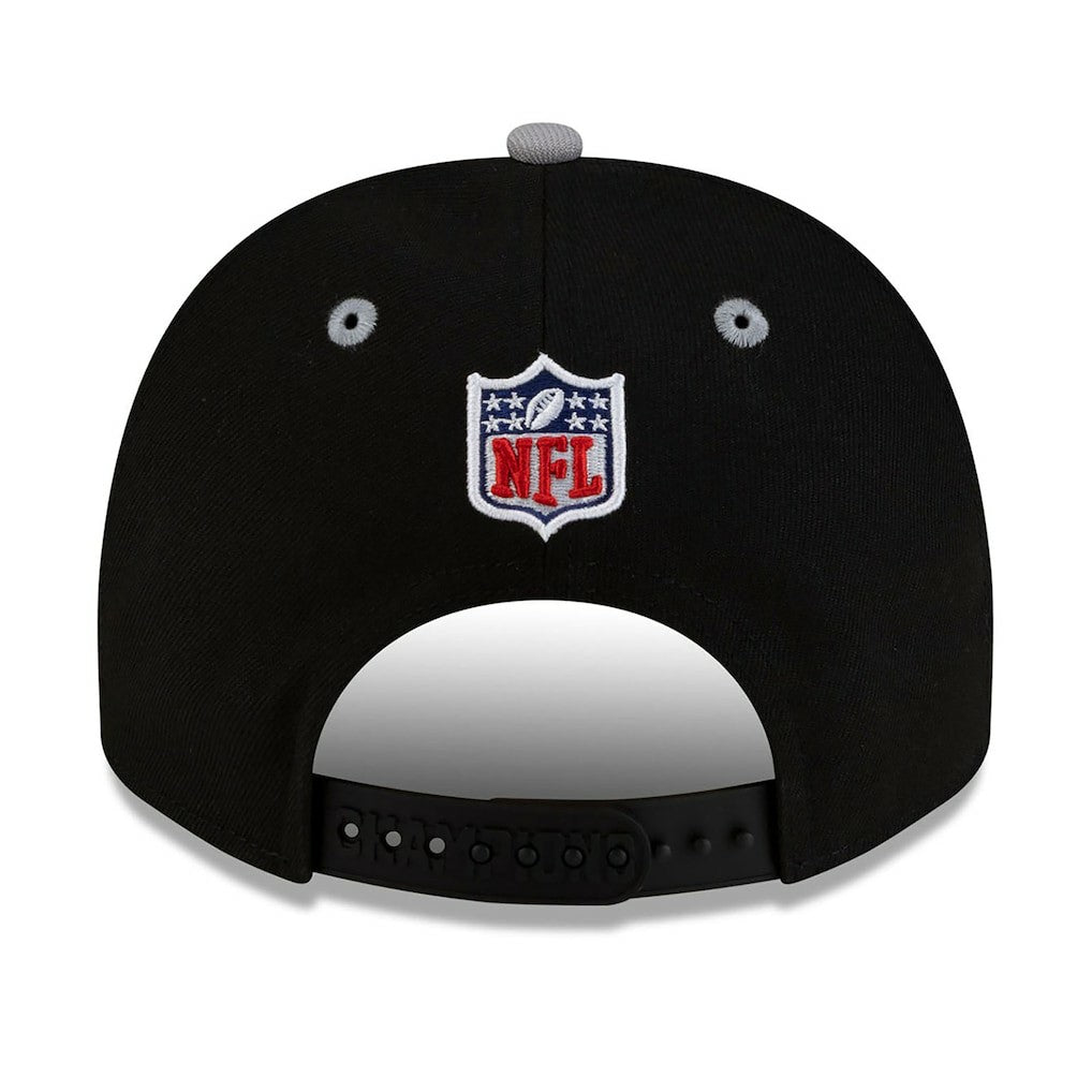 New England Patriots New Era 2025 AFC Champions Locker Room Trophy Collection A-Frame 9FIFTY Snapback Hat Black | NFL