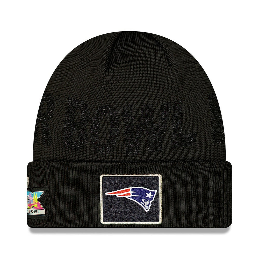 New England Patriots New Era Super Bowl LX Opening Night Cuffed Knit Hat Black | NFL