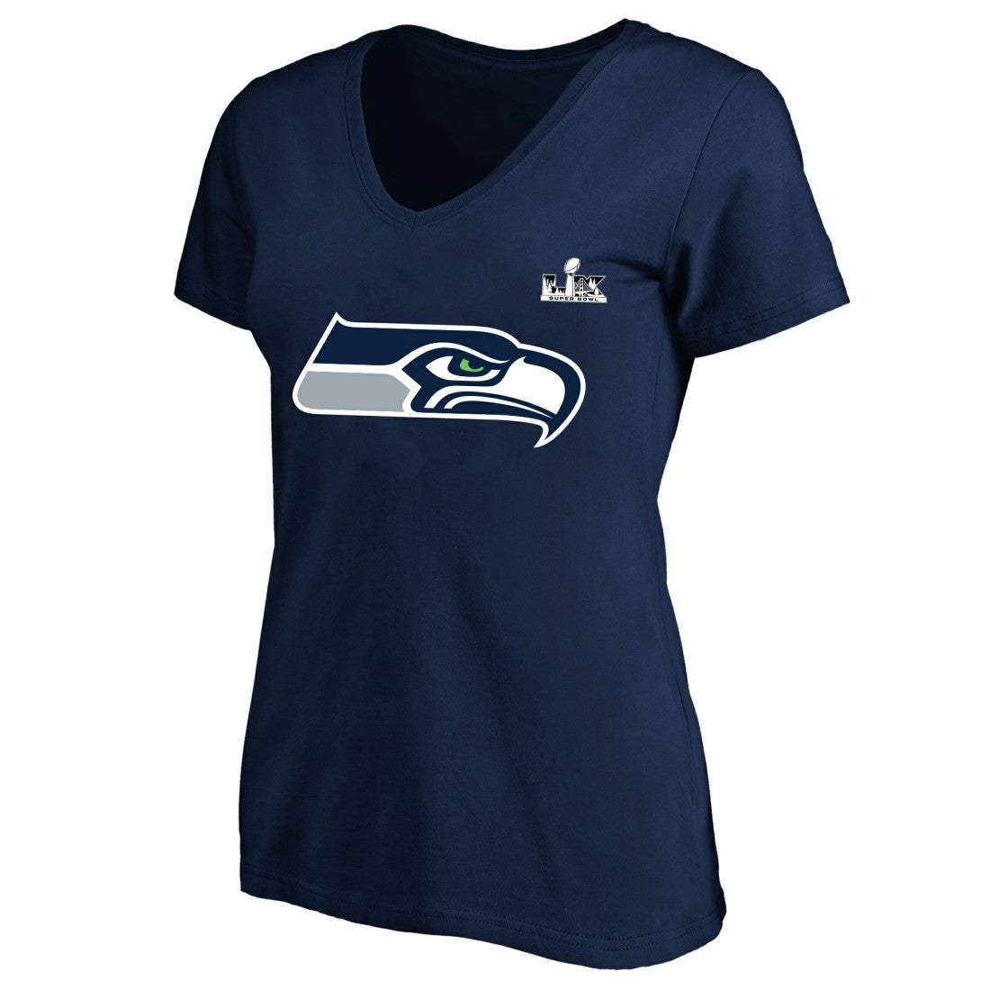 Jaxon Smith-Njigba Seattle Seahawks Women's Super Bowl LX Patch Plus Size Name & Number V-Neck T-Shirt College Navy | Fanatics