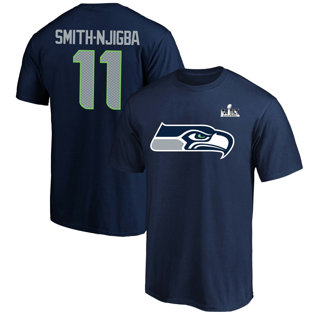 Jaxon Smith-Njigba Seattle Seahawks Super Bowl LX Patch Big & Tall Name & Number T-Shirt College Navy | Fanatics