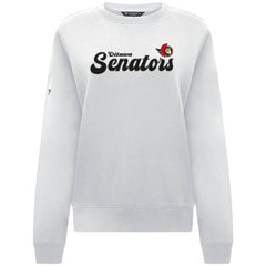 Ottawa Senators Levelwear Women's Yvette Big Script Tri-Blend Sweatshirt - White - NHL