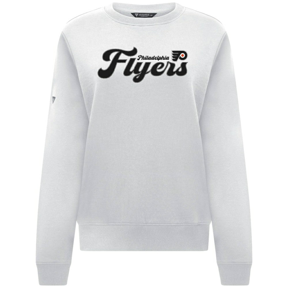 Philadelphia Flyers Levelwear Women's Yvette Big Script Tri-Blend Sweatshirt - White - NHL