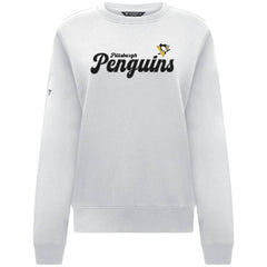 Pittsburgh Penguins Levelwear Women's Yvette Big Script Tri-Blend Sweatshirt - White - NHL