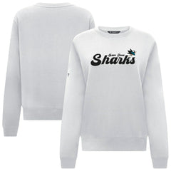 San Jose Sharks Levelwear Women's Yvette Big Script Tri-Blend Sweatshirt - White - NHL