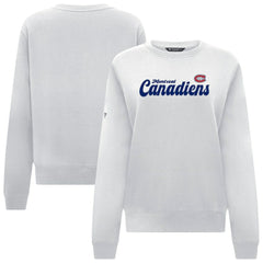 Montreal Canadiens Levelwear Women's Yvette Big Script Tri-Blend Sweatshirt - White - NHL
