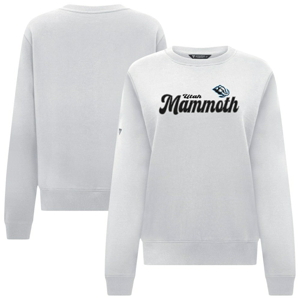 Utah Mammoth Levelwear Women's Yvette Big Script Tri-Blend Sweatshirt - White - NHL