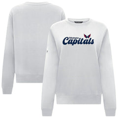 Washington Capitals Levelwear Women's Yvette Big Script Tri-Blend Sweatshirt - White - NHL