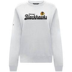 Chicago Blackhawks Levelwear Women's Yvette Big Script Tri-Blend Sweatshirt - White - NHL