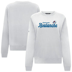 Colorado Avalanche Levelwear Women's Yvette Big Script Tri-Blend Sweatshirt - White - NHL