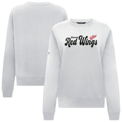 Detroit Red Wings Levelwear Women's Yvette Big Script Tri-Blend Sweatshirt - White - NHL