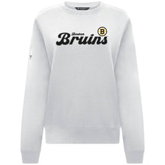 Boston Bruins Levelwear Women's Yvette Big Script Tri-Blend Sweatshirt - White - NHL