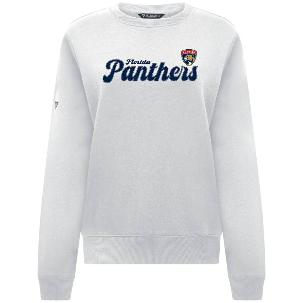 Florida Panthers Levelwear Women's Yvette Big Script Tri-Blend Sweatshirt - White - NHL