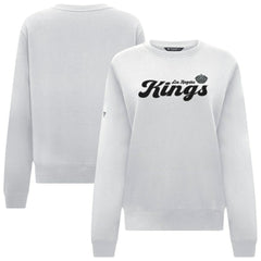 Los Angeles Kings Levelwear Women's Yvette Big Script Tri-Blend Sweatshirt - White - NHL