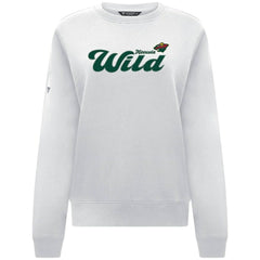 Minnesota Wild Levelwear Women's Yvette Big Script Tri-Blend Sweatshirt - White - NHL