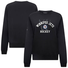 Winnipeg Jets Levelwear Women's Yvette Limelight Big Letter Sweatshirt - Black - NHL