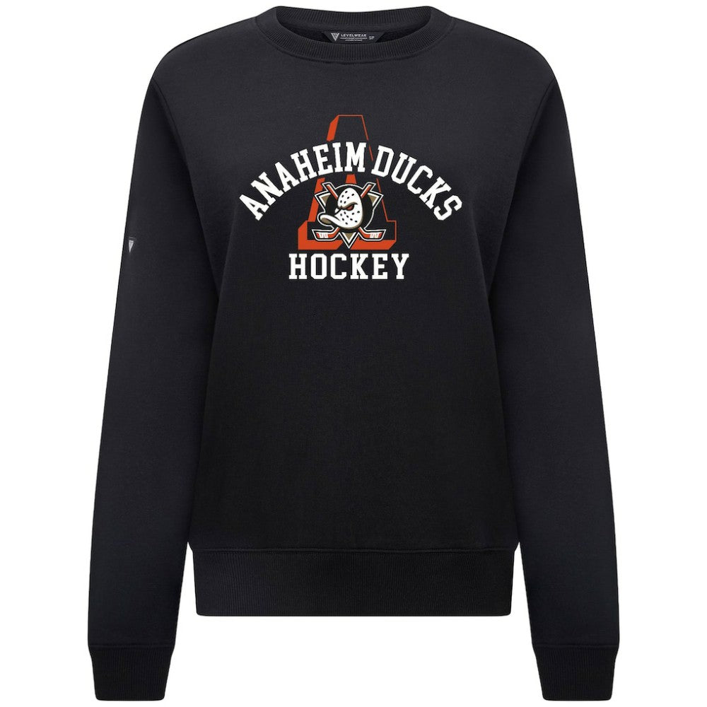 Anaheim Ducks Levelwear Women's Yvette Limelight Big Letter Sweatshirt - Black - NHL