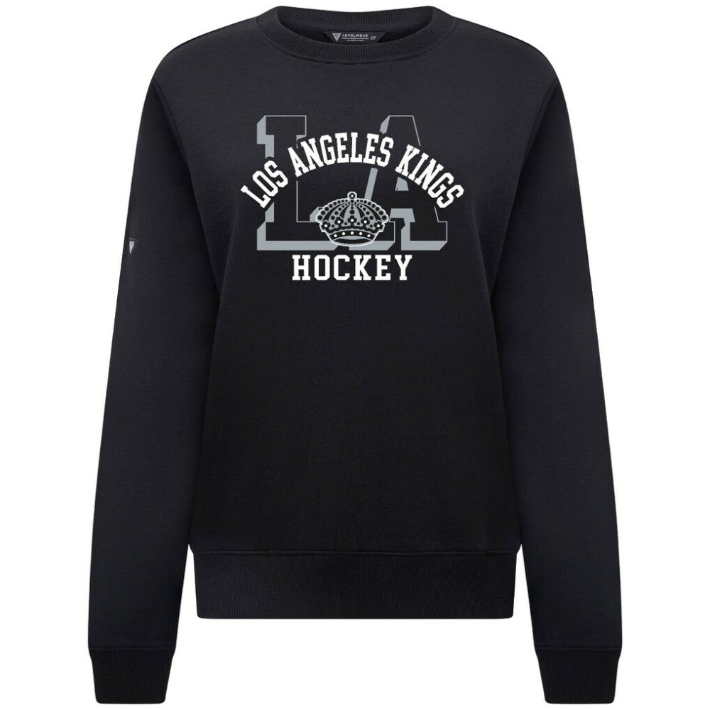 Los Angeles Kings Levelwear Women's Yvette Limelight Big Letter Sweatshirt - Black - NHL