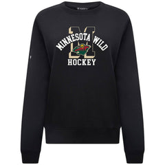 Minnesota Wild Levelwear Women's Yvette Limelight Big Letter Sweatshirt - Black - NHL
