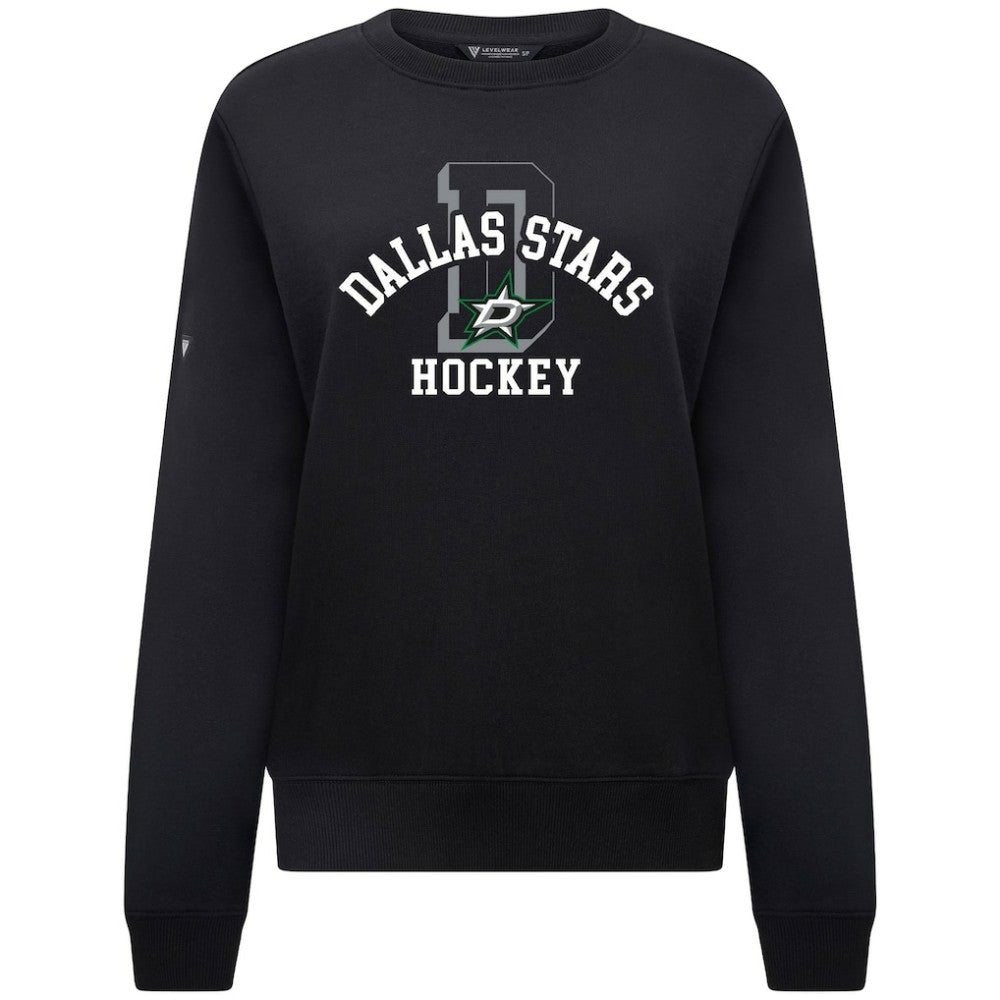 Dallas Stars Levelwear Women's Yvette Limelight Big Letter Sweatshirt - Black - NHL