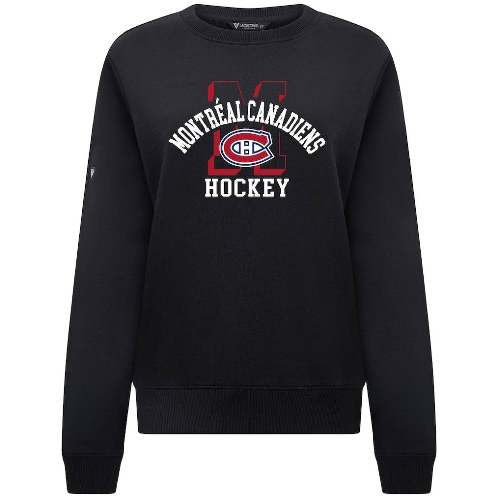 Montreal Canadiens Levelwear Women's Yvette Limelight Big Letter Sweatshirt - Black - NHL